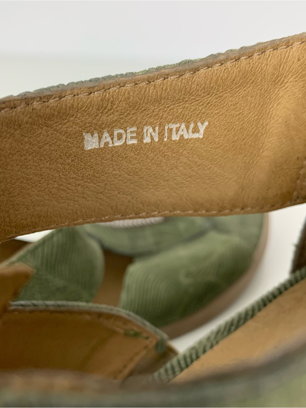 Mjus Sandals Platform Green Sz 39 Italy Front Zip Up Suede-like Textured Read - Picture 15 of 16
